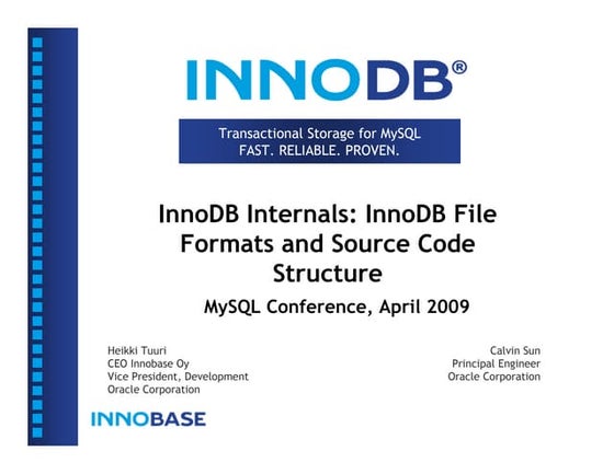Inno Db Internals Inno Db File Formats And Source Code Structure