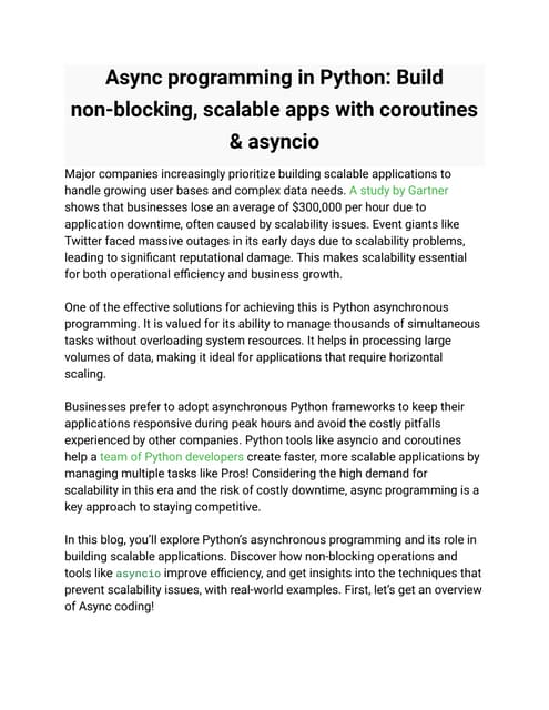 Async programming in Python_ Build non-blocking, scalable apps with coroutine...