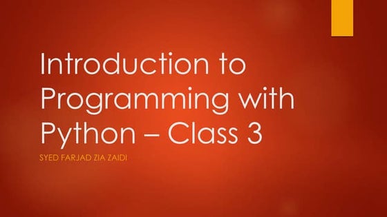 Introduction To Programming with Python-3