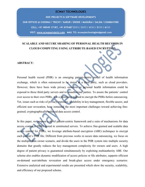 Java  scalable and secure sharing of personal health records in cloud computi...
