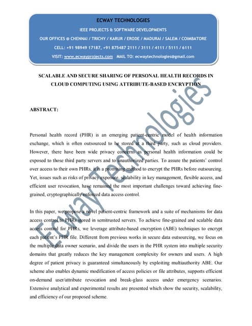 Java  scalable and secure sharing of personal health records in cloud computi...