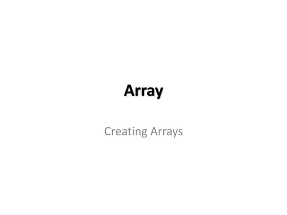 Javascript - Array - Creating Array