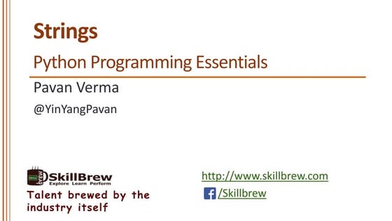 Python Programming Essentials - M7 - Strings
