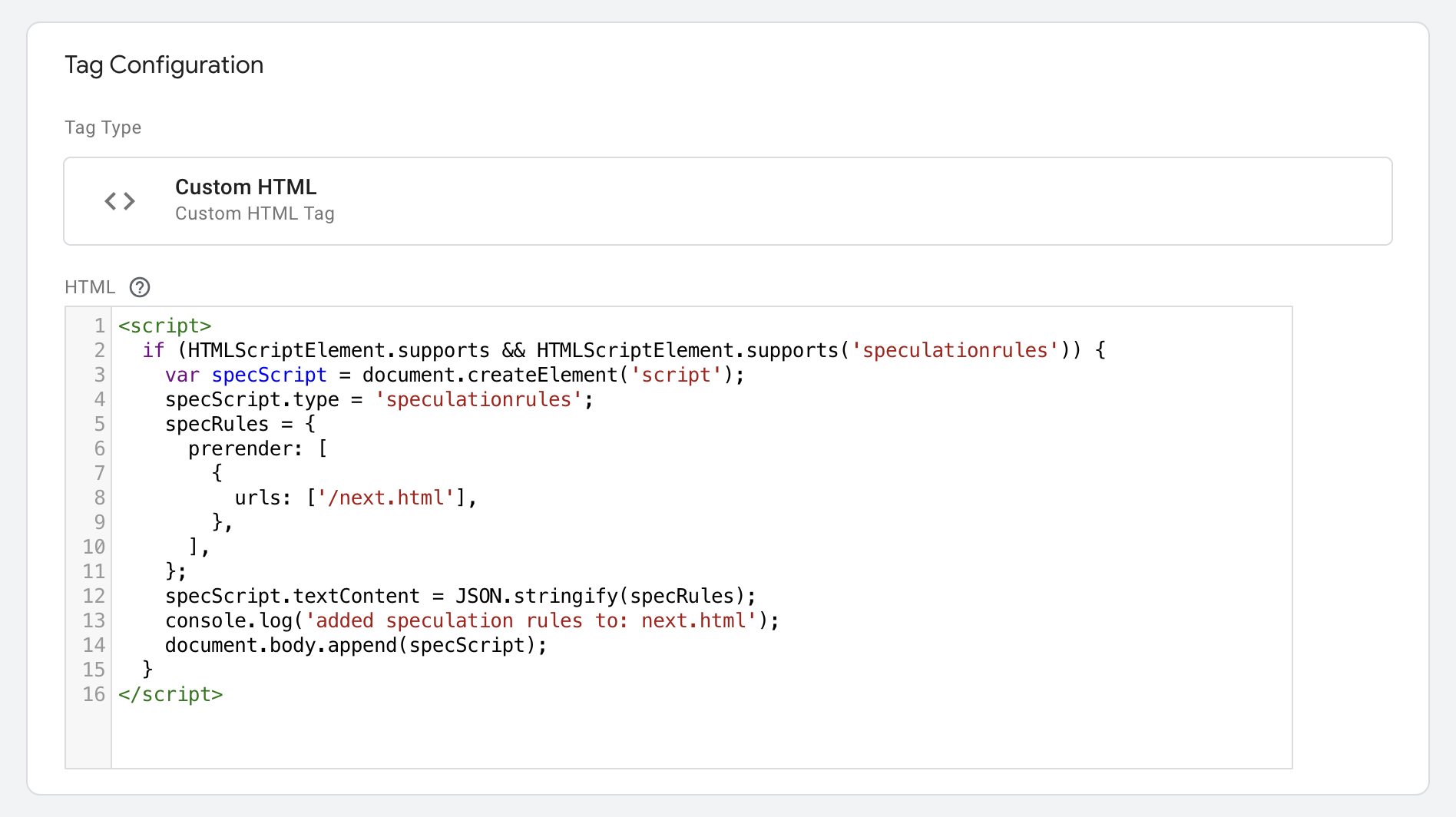 Google Etiket Yöneticisi'nde özel HTML etiketi yapılandırması
