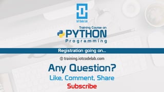 Any Question?
Like, Comment, Share
Subscribe
 