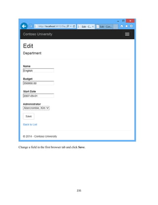 235 
Change a field in the first browser tab and click Save.  