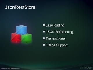 JsonRestStore Lazy loading JSON Referencing Transactional Offline Support 