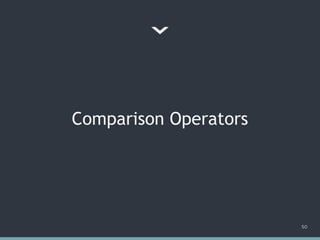 Comparison Operators
50
 