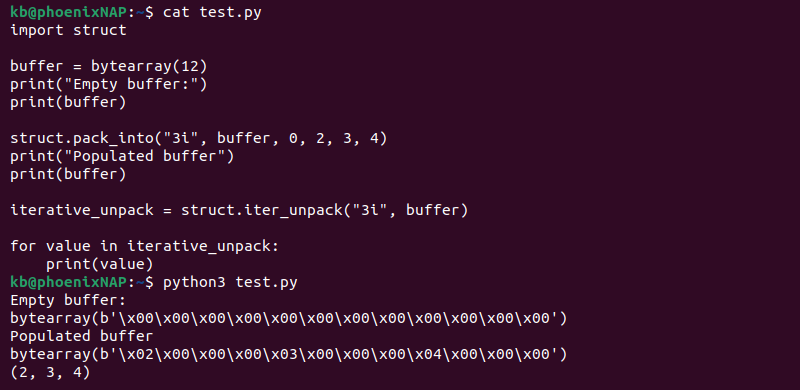 struct.iter_unpack Python output
