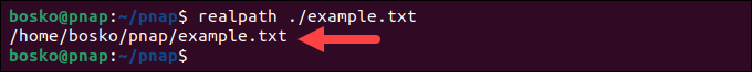 Resolving a relative path in Linux.