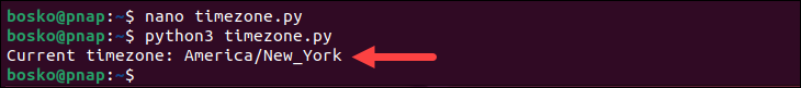 Get the current timezone in Python.